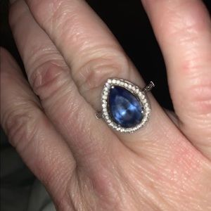 Pear shape tanzanite ring from Cayman Islands